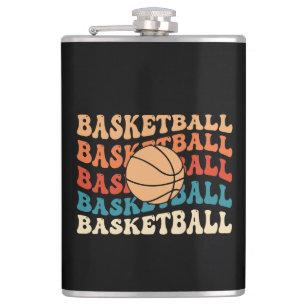 Vintage Basketball Retro Sporttypografie Flachmann