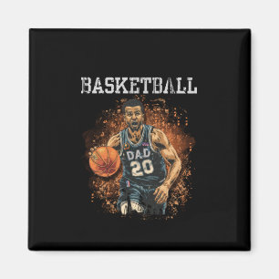 Vintage Basketball-Vater Magnet