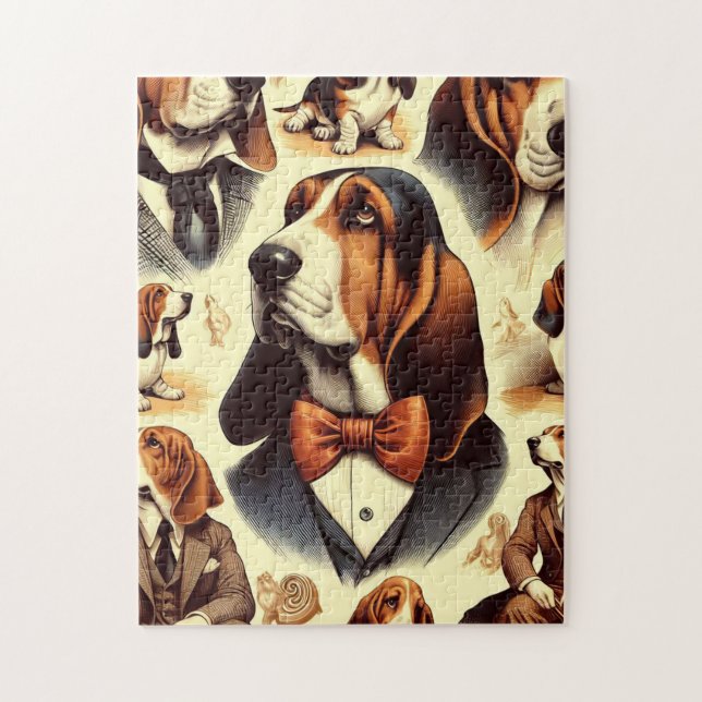 Vintage Basset Hound Illustration (Vertikal)