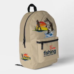 Vintage-Bassfischerei-Grafik [Leichtmodus]  Bedruckter Rucksack
