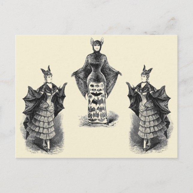 Vintage Bat Ladys Postkarte (Vorderseite)