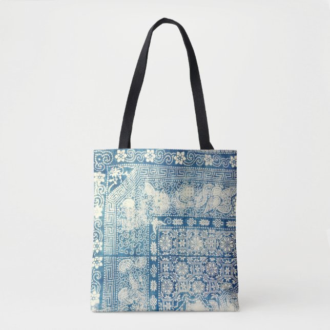 Vintage Batik-Indigotasche Tasche (Vorderseite)