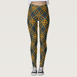 Vintage-Batik-Stil auf Braun. Leggings