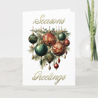 Vintage-Baubles-Weihnachtskarte Dankeskarte