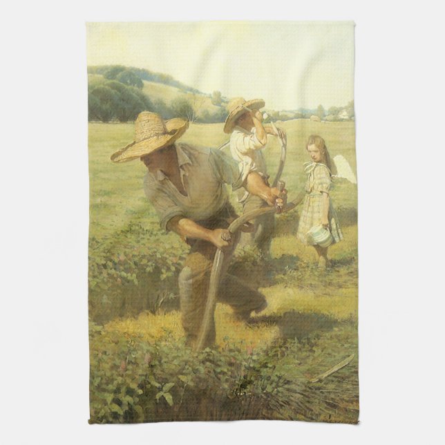 Vintage Bauer, Zurück in den landwirtschaftlichen  Geschirrtuch (Vertikal)