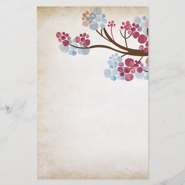 Vintage-Baum-Papierwaren Briefpapier (Vorderseite)