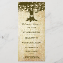Vintage Baumstruktur Rustikale String Lights Slim Menükarte