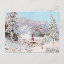 Vintage bayerische Winterweihnachtskunst Postkarte
