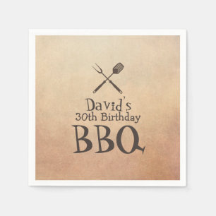 Vintage-BBQ-Geburtstagsfeier Serviette