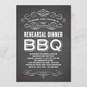 VINTAGE BBQ PROBEBARBECUE BBQ EINLADUNG