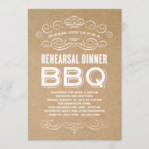 VINTAGE BBQ PROBEBARBECUE BBQ EINLADUNG
