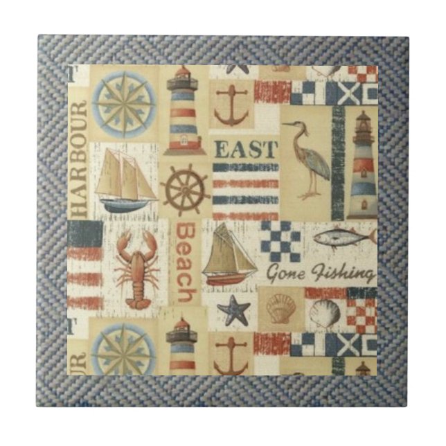 Vintage Beach Comber Fliese (Vorderseite)
