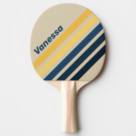 Vintage Beach Sand Angled Striping with Name Tischtennis Schläger