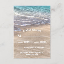 Vintage Beach Waves und Sand Wedding RSVP Cards