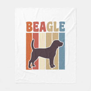Vintage-Beagle-Hund Retro-Streifen-Vektor-Design_1 Fleecedecke