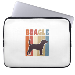 Vintage-Beagle-Hund Retro-Streifen-Vektor-Design_1 Laptopschutzhülle