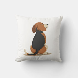 Vintage-Beagle-Hund Rückansicht Illustration Pet L Kissen