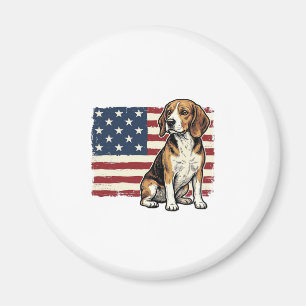 Vintage-Beagle-Patriotismus-Flagge-Hunde-Shirt-Des Magnet