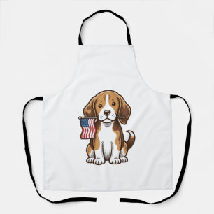 Vintage-Beagle-Welpen-Shirt-Design mit amerikanisc Schürze