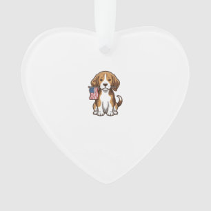 Vintage-Beagle-Welpen-Shirt mit amerikanischer Fla Ornament