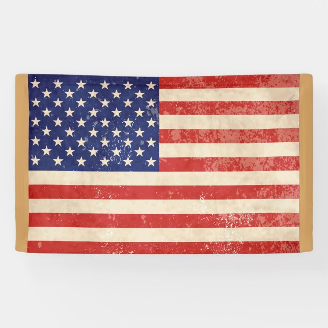 Vintage beängstigende amerikanische Flagge Banner (Horizontal)