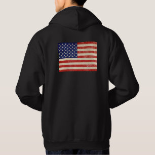 Vintage beängstigende amerikanische Flagge Hoodie