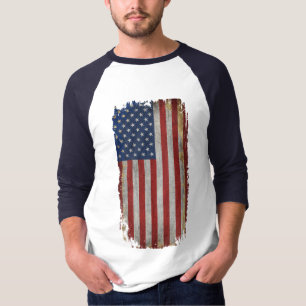 Vintage beängstigende amerikanische Flagge T-Shirt