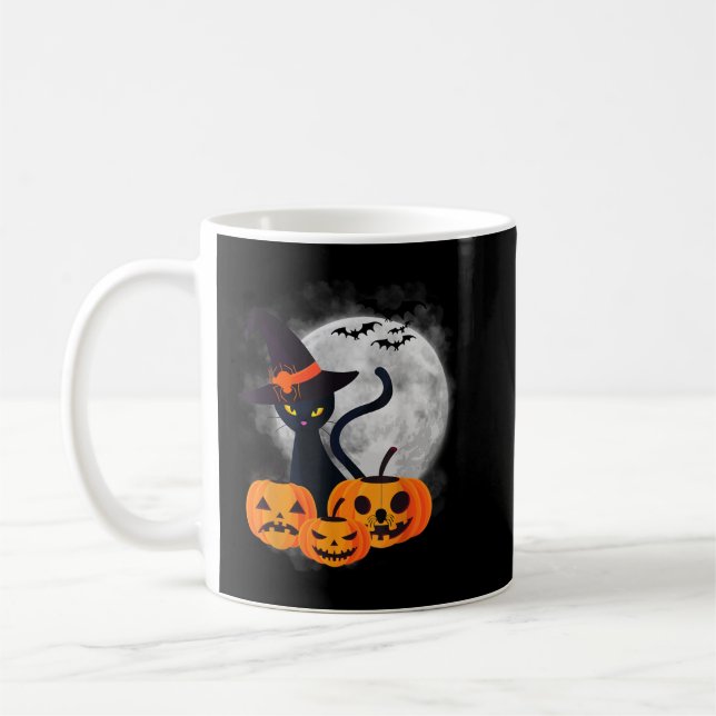 Vintage Beängstigende Halloween Kostüm Schwarze Ka Kaffeetasse (Links)