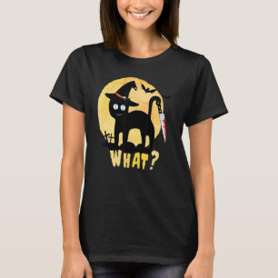 Vintage beängstigende Halloween Schwarzkatzenwitsc T-Shirt