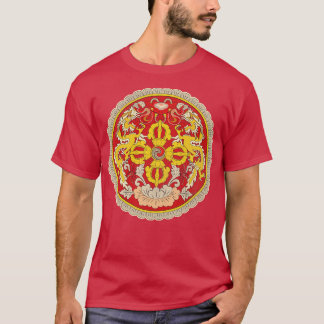 Vintage beängstigende Wappen Bhutans T-Shirt