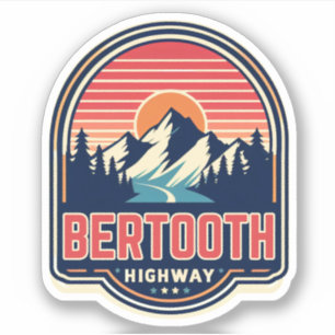 vintage Beartooth Highway US 212 Montana Straße Aufkleber