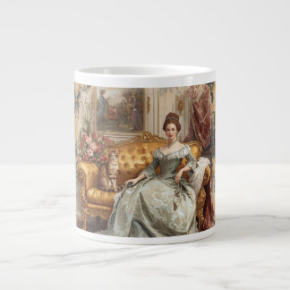 Vintage Beautiful Noblewoman and Cat, Classic  Jumbo-Tasse