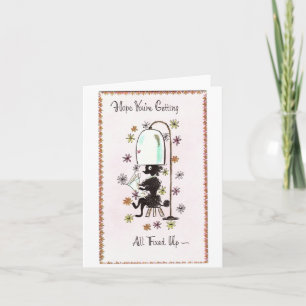 Vintage Beauty Shop Poodle Get Well Karte