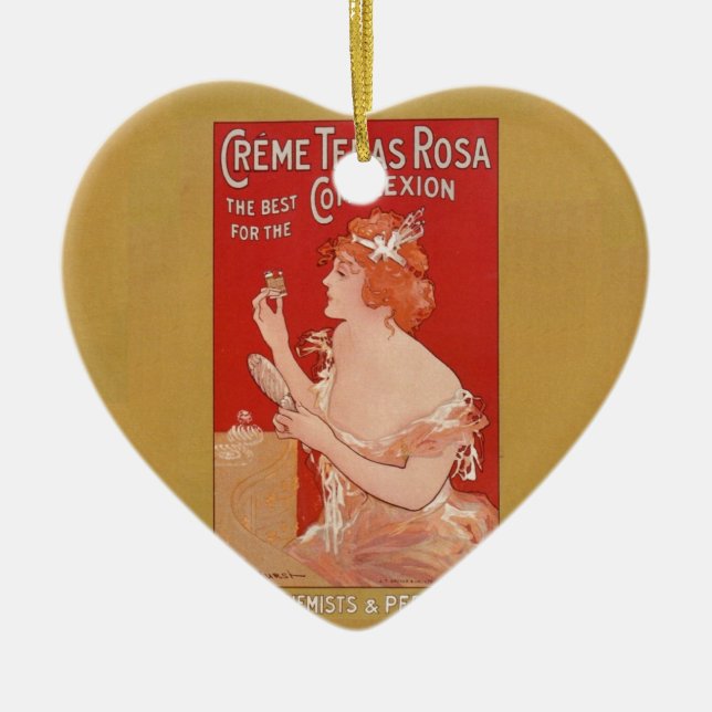 Vintage Beauty-Werbung Keramikornament (Vorne)