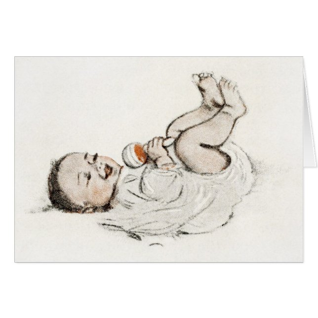 Vintage - Bébé avec hochet, (Devant horizontal)