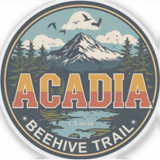 Vintage beehive trail Acadia National park gifts Aufkleber