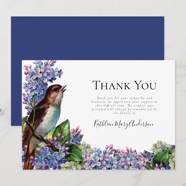 Vintage Beerdigung Dankeskarte (Vorne/Hinten)