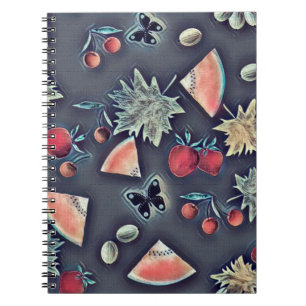 Vintage Beerenbeere Wassermelone Notizblock