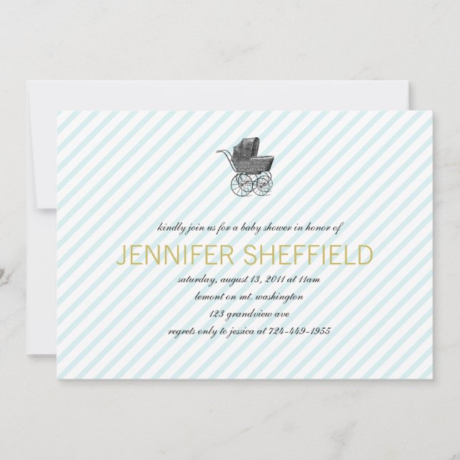 Vintage Beförderung - Kinderdusche Einladung (Vorderseite)