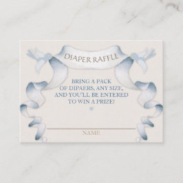 Vintage Beförderung von Windeln Ivory Blue Gingham Begleitkarte