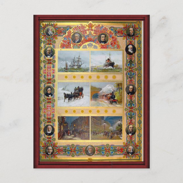 Vintage Beförderungsarten Postkarte (Vorderseite)