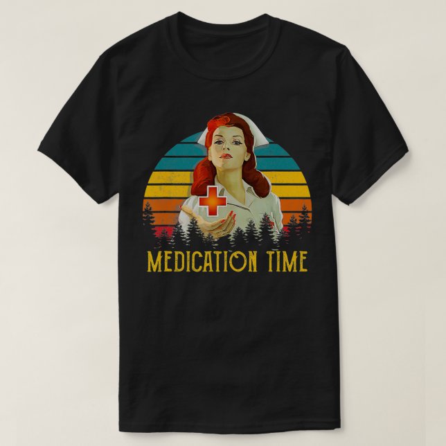 Vintage Behandlungszeiten für Krankenschwestern T-Shirt (Design vorne)