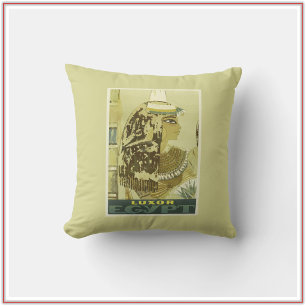 Vintage Beige Ägypten Reiseplakat Kissen