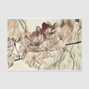 Vintage beige braune Kirschblüten  Seidenpapier