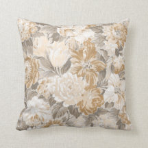 Vintage Beige Gold Grau Elegante Blumen