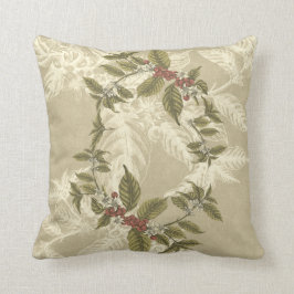 Vintage beige-grüne Goldfolien Kissen