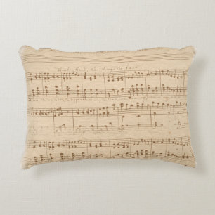 Vintage beige Musiknoten Dekokissen