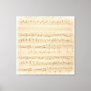 Vintage beige Musiknoten Leinwanddruck