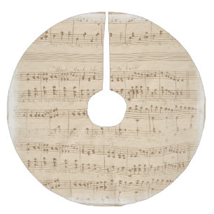 Vintage beige Musiknoten Polyester Weihnachtsbaumdecke