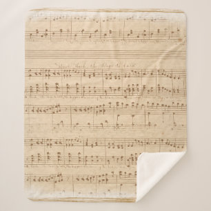 Vintage beige Musiknoten Sherpadecke